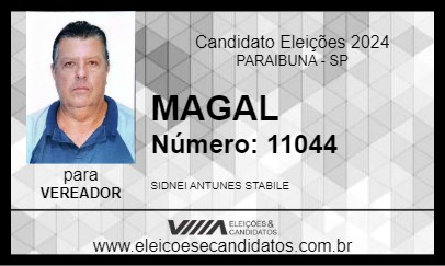 Candidato MAGAL 2024 - PARAIBUNA - Eleições