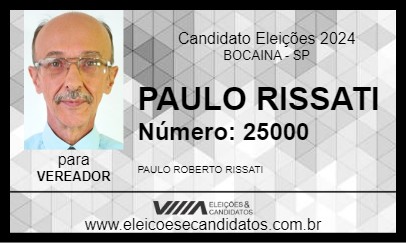 Candidato PAULO RISSATI 2024 - BOCAINA - Eleições