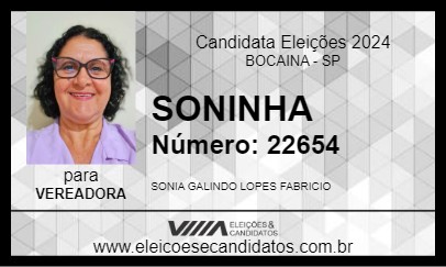 Candidato SONINHA 2024 - BOCAINA - Eleições