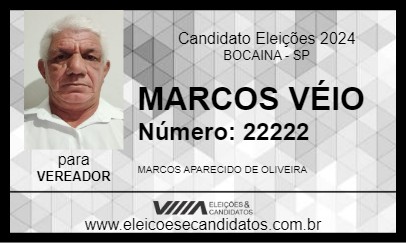 Candidato MARCOS VÉIO 2024 - BOCAINA - Eleições