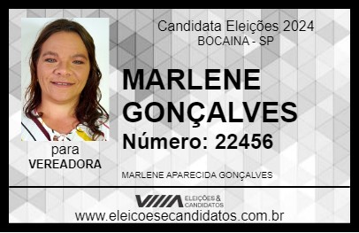 Candidato MARLENE GONÇALVES 2024 - BOCAINA - Eleições