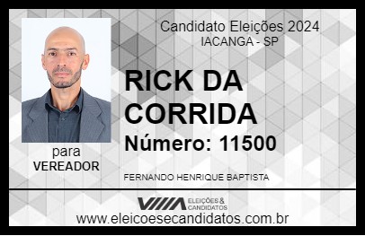 Candidato RICK DA CORRIDA 2024 - IACANGA - Eleições