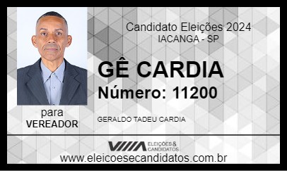 Candidato GÊ CARDIA 2024 - IACANGA - Eleições