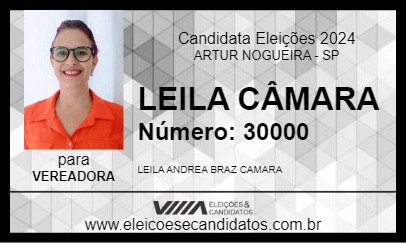 Candidato LEILA CÂMARA 2024 - ARTUR NOGUEIRA - Eleições