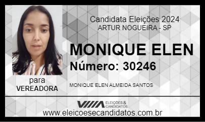 Candidato MONIQUE ELEN 2024 - ARTUR NOGUEIRA - Eleições