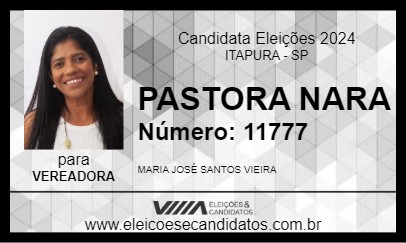 Candidato PASTORA NARA 2024 - ITAPURA - Eleições