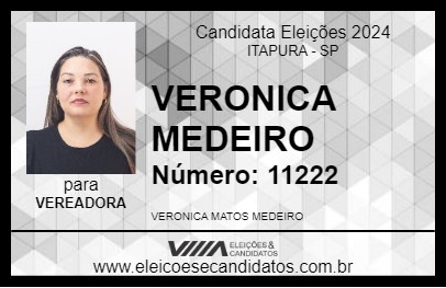 Candidato VERONICA MEDEIRO 2024 - ITAPURA - Eleições