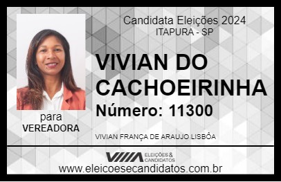 Candidato VIVIAN DO CACHOEIRINHA 2024 - ITAPURA - Eleições