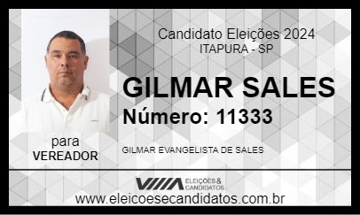 Candidato GILMAR SALES 2024 - ITAPURA - Eleições