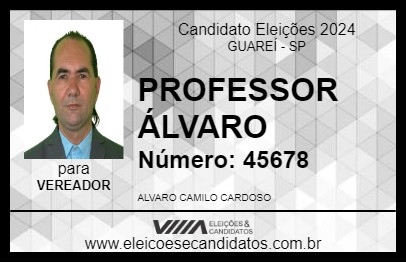 Candidato PROFESSOR ÁLVARO 2024 - GUAREÍ - Eleições