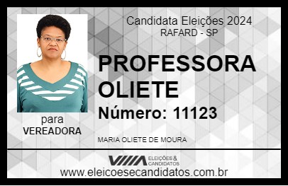 Candidato PROFESSORA OLIETE  2024 - RAFARD - Eleições