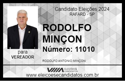 Candidato RODOLFO MINÇON  2024 - RAFARD - Eleições