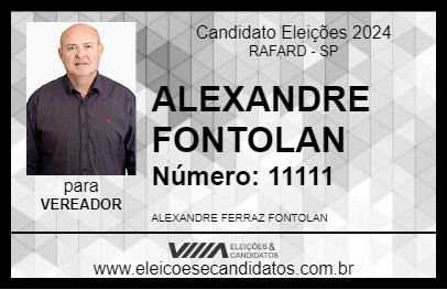 Candidato ALEXANDRE FONTOLAN 2024 - RAFARD - Eleições