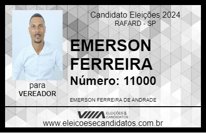 Candidato EMERSON FERREIRA  2024 - RAFARD - Eleições