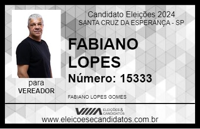 Candidato FABIANO LOPES 2024 - SANTA CRUZ DA ESPERANÇA - Eleições