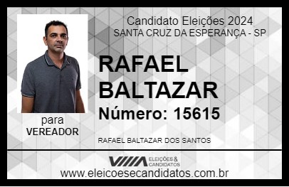 Candidato RAFAEL BALTAZAR 2024 - SANTA CRUZ DA ESPERANÇA - Eleições