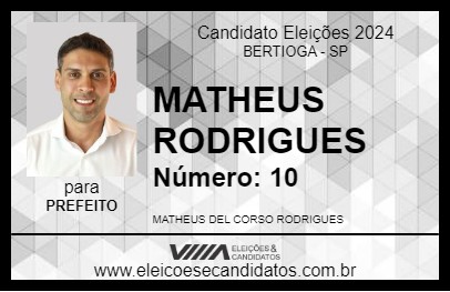 Candidato MATHEUS RODRIGUES 2024 - BERTIOGA - Eleições