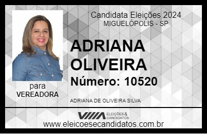 Candidato ADRIANA OLIVEIRA 2024 - MIGUELÓPOLIS - Eleições