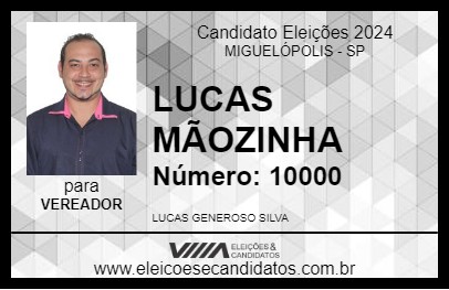 Candidato LUCAS MÃOZINHA 2024 - MIGUELÓPOLIS - Eleições