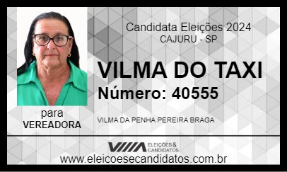 Candidato VILMA DO TAXI 2024 - CAJURU - Eleições