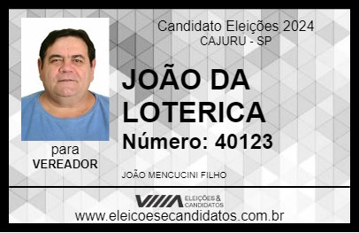 Candidato JOÃO DA LOTERICA 2024 - CAJURU - Eleições