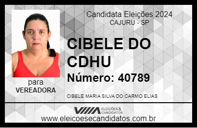 Candidato CIBELE DA SAÚDE 2024 - CAJURU - Eleições