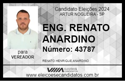 Candidato ENG. RENATO ANARDINO 2024 - ARTUR NOGUEIRA - Eleições