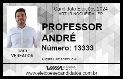 Candidato PROFESSOR ANDRÉ 2024 - ARTUR NOGUEIRA - Eleições