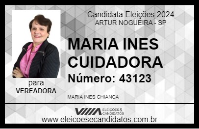 Candidato MARIA INES CUIDADORA 2024 - ARTUR NOGUEIRA - Eleições