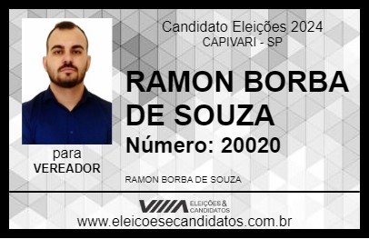 Candidato RAMON BORBA DE SOUZA 2024 - CAPIVARI - Eleições