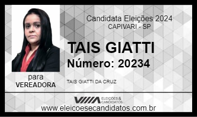 Candidato TAIS GIATTI 2024 - CAPIVARI - Eleições