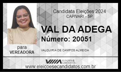 Candidato VAL DA ADEGA 2024 - CAPIVARI - Eleições