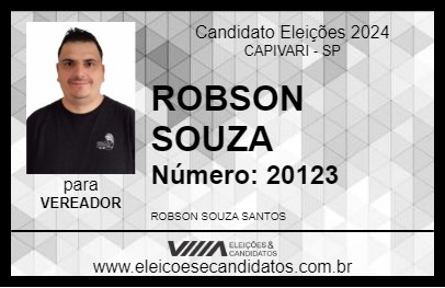 Candidato ROBSON SOUZA 2024 - CAPIVARI - Eleições