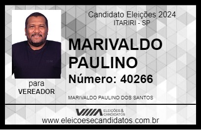 Candidato MARIVALDO PAULINO 2024 - ITARIRI - Eleições