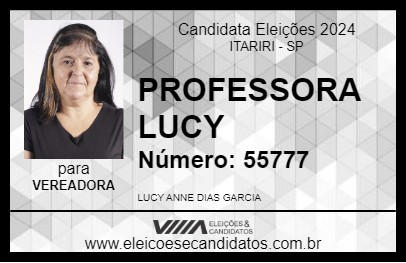 Candidato PROFESSORA LUCY 2024 - ITARIRI - Eleições