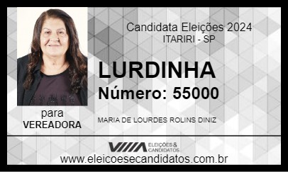 Candidato LURDINHA 2024 - ITARIRI - Eleições