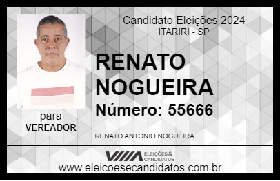 Candidato RENATO NOGUEIRA 2024 - ITARIRI - Eleições