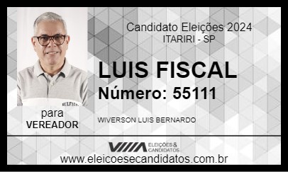 Candidato LUIS FISCAL 2024 - ITARIRI - Eleições