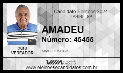 Candidato AMADEU 2024 - ITARIRI - Eleições