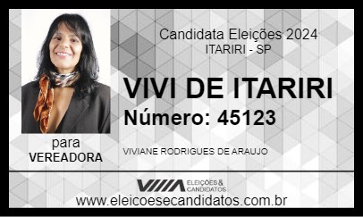 Candidato VIVI DE ITARIRI 2024 - ITARIRI - Eleições