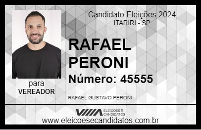 Candidato RAFAEL PERONI 2024 - ITARIRI - Eleições