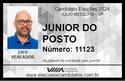 Candidato JUNIOR DO POSTO 2024 - JÚLIO MESQUITA - Eleições