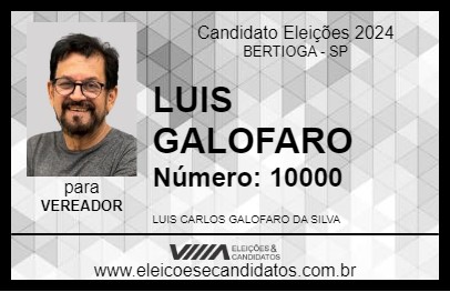 Candidato LUIS GALOFARO 2024 - BERTIOGA - Eleições