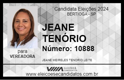 Candidato JEANE TENÓRIO 2024 - BERTIOGA - Eleições