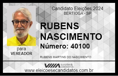 Candidato RUBENS NASCIMENTO 2024 - BERTIOGA - Eleições