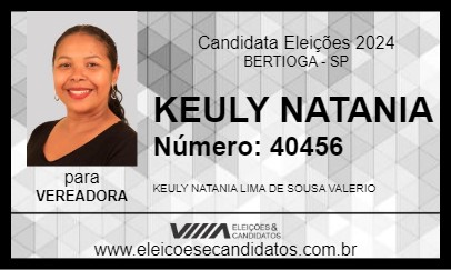 Candidato KEULY NATANIA 2024 - BERTIOGA - Eleições