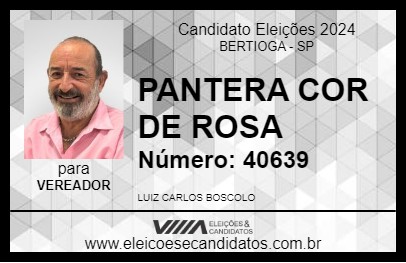 Candidato PANTERA COR DE ROSA 2024 - BERTIOGA - Eleições