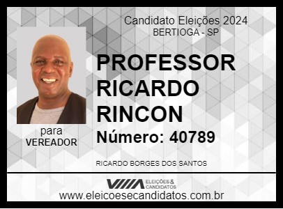 Candidato PROFESSOR RICARDO  RINCON 2024 - BERTIOGA - Eleições