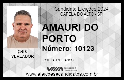 Candidato AMAURI DO PORTO 2024 - CAPELA DO ALTO - Eleições