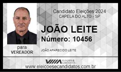 Candidato JOÃO LEITE 2024 - CAPELA DO ALTO - Eleições